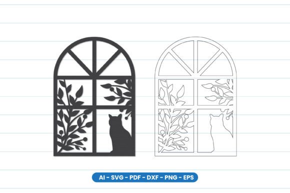 Cat Window Scene Laser Cut SVG Guide