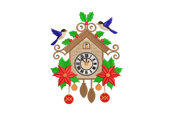 Christmas Cuckoo Clock Embroidery Design