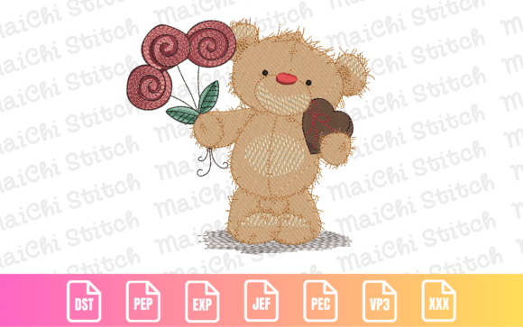 Crafting Love: The Charm of the Valentine Teddy Bear Embroidery Design