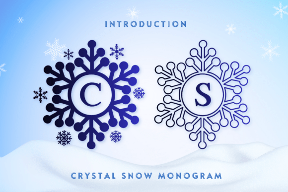 Crystal Snow Monogram: Elevating Winter Design with Frosty Elegance