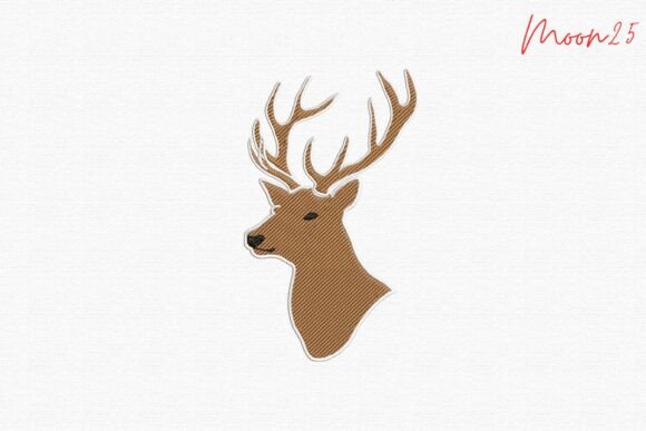 Detailed Deer Head Antler Profile Stitch: Elevating Rustic Embroidery Projects