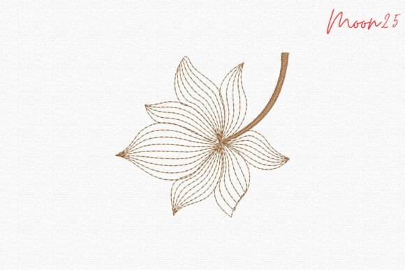 Elegant Linework Floral Outline Stitch Art