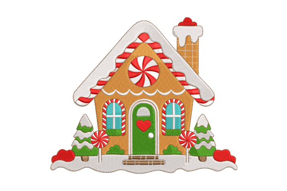 Embellishing Holiday Decor: The Art of the Gingerbread House Christmas Embroidery Design