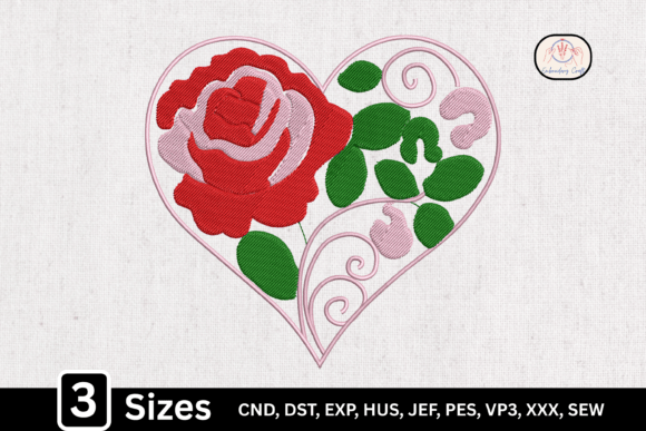 Evaluating the Rose Flower Line Art Heart for Modern Embroidery Projects