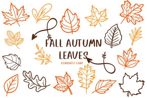 Fall Autumn Leaves: A Hand-Drawn Dingbat Font