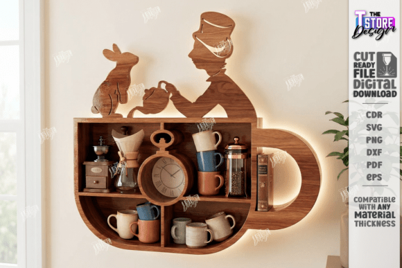Modern Laser Cut Wall Shelf Décor