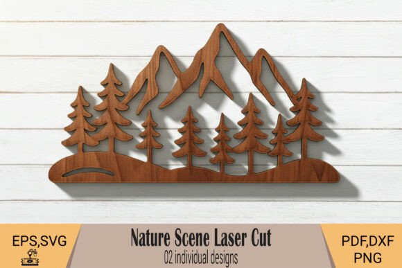 Mountain Nature Scene Laser Cut: Elevating Interior Design with Precision Art