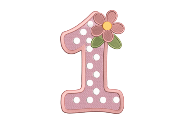 Polka-Dot Number 1 Flower Design