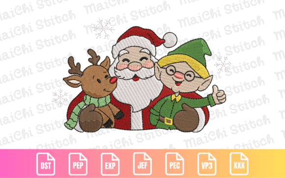 Smiling Santa Friends: Integrating Festive Embroidery into Your Creative Workflow
