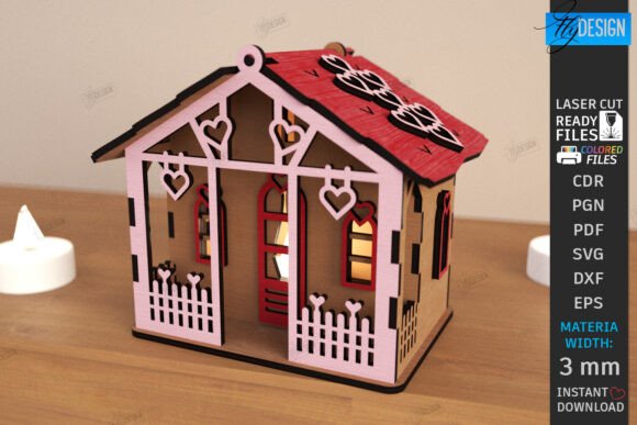 Valentine’s Day Candle House Laser Cut Guide